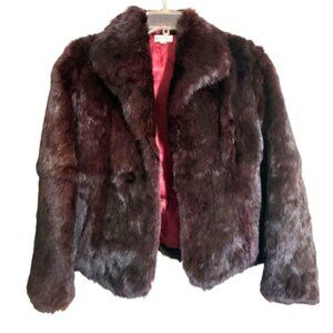 Dark Brown Dyed Rabbit Fur Jacket EUC